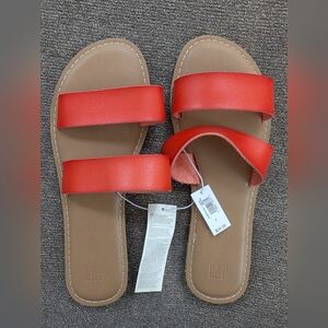 Gap Orange Slide Sandals Size 8 NWT